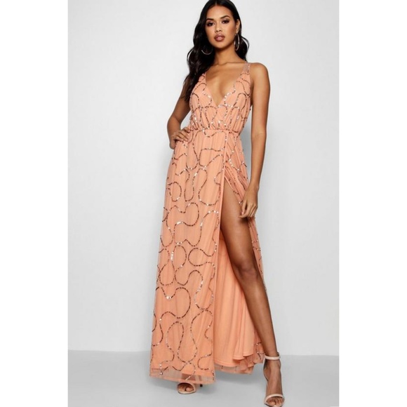 plunge wrap maxi dress